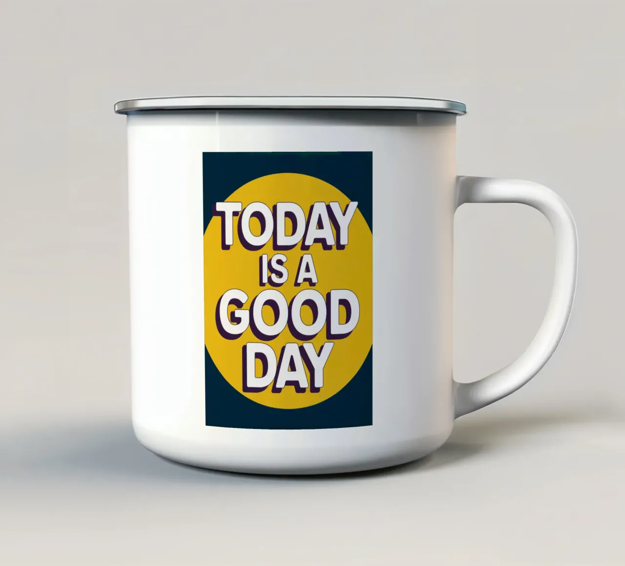 Oggi è un buon giorno tazza in smalto da logic
