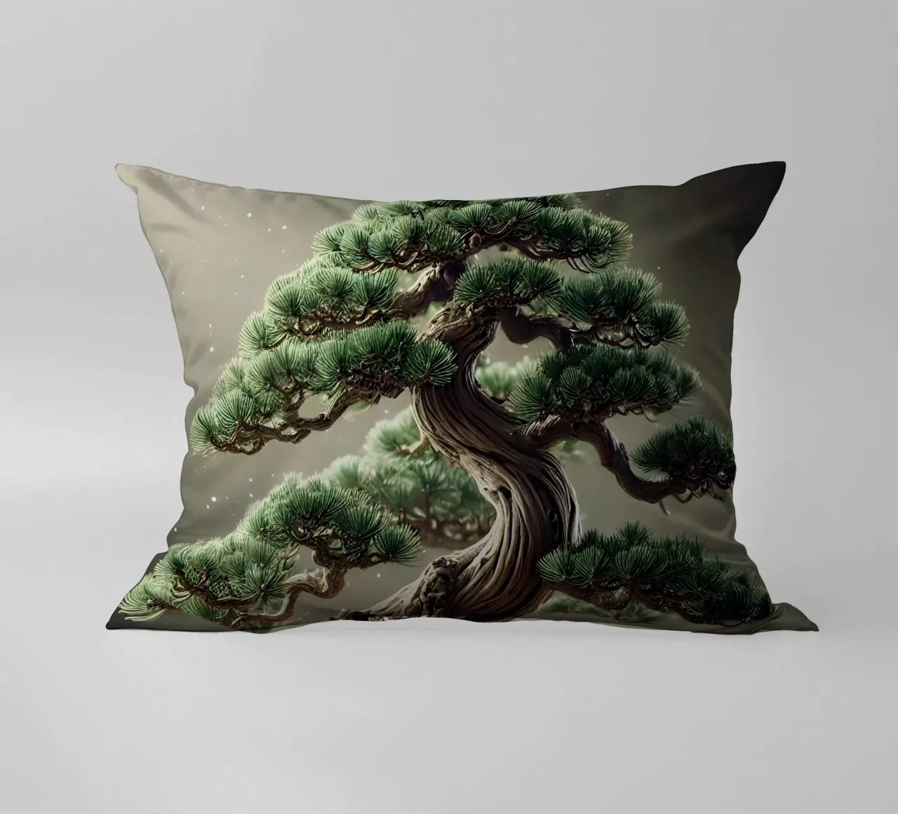Pine bonsai - a symbol of stability and tranquillity decorative cushion by scHio