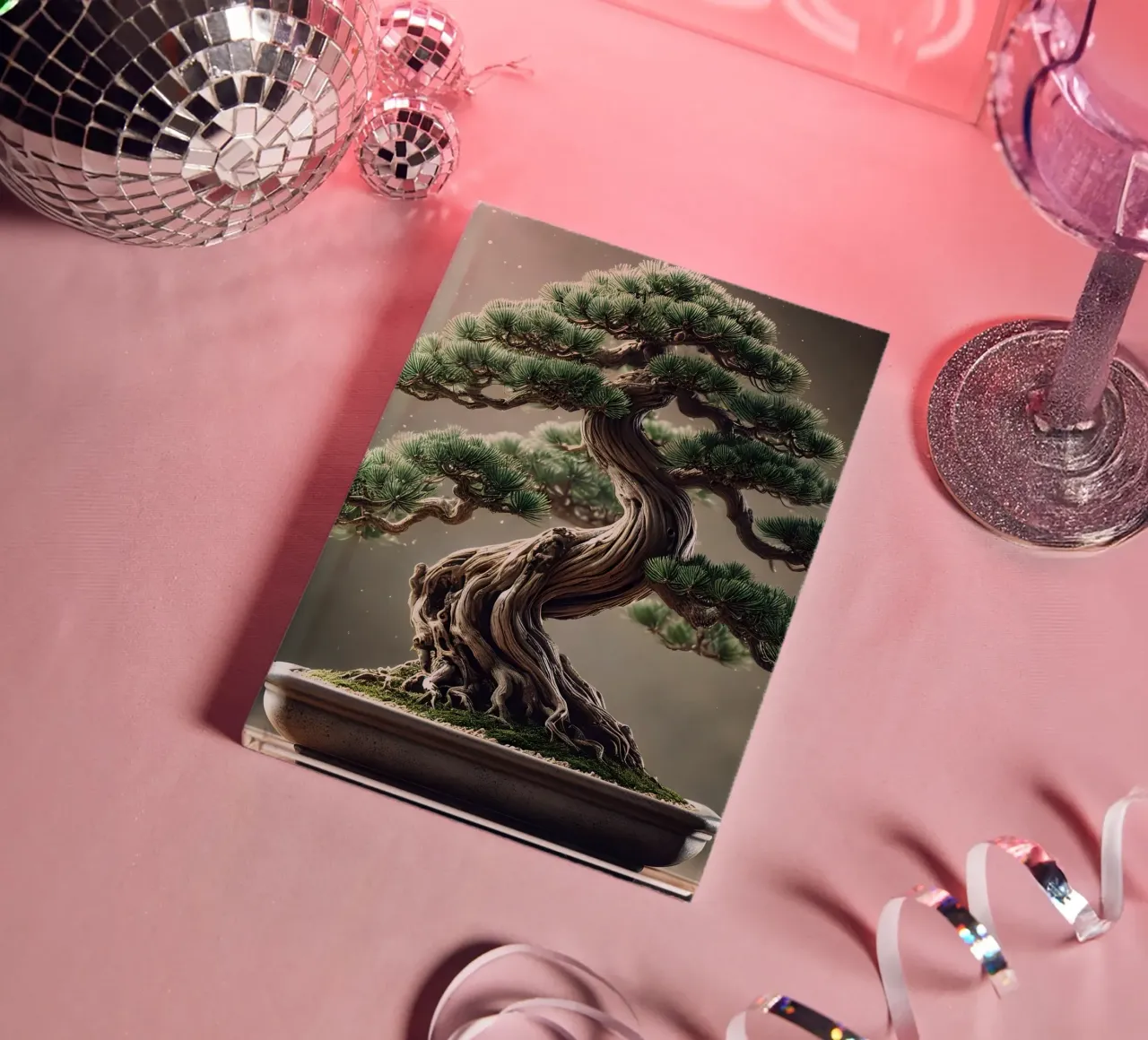 Pine bonsai - a symbol of stability and tranquillity notebook by scHio