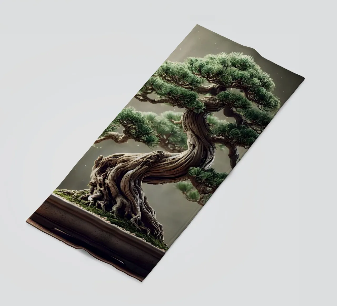 Pine bonsai - a symbol of stability and tranquillity beach towel by scHio