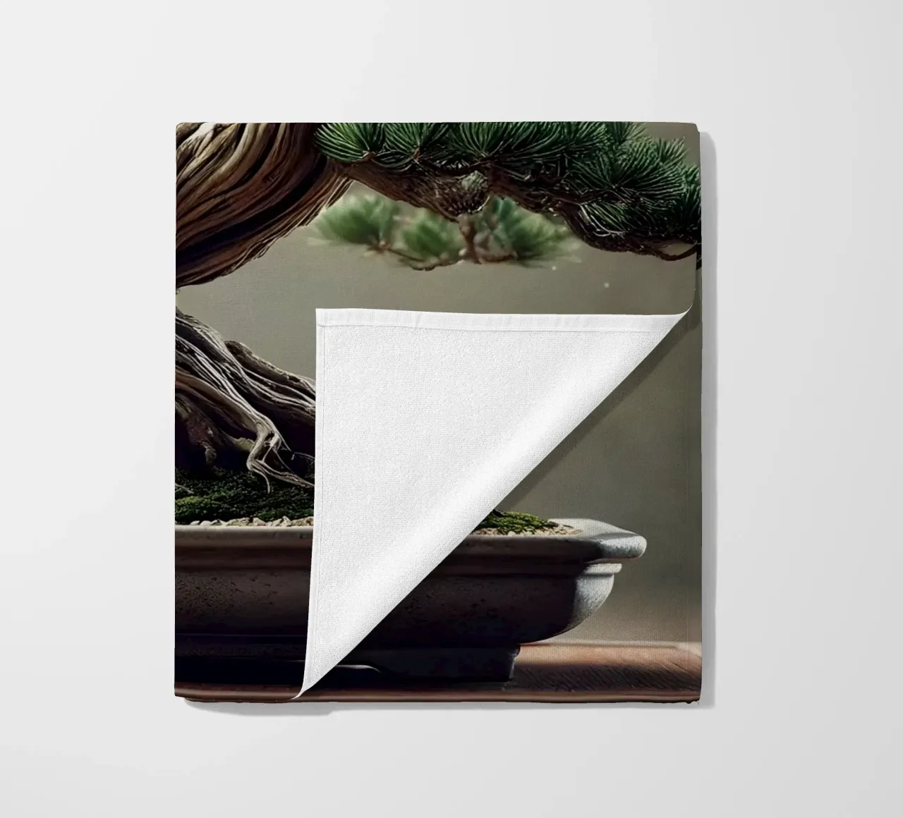 Pine bonsai - a symbol of stability and tranquillity beach towel by scHio