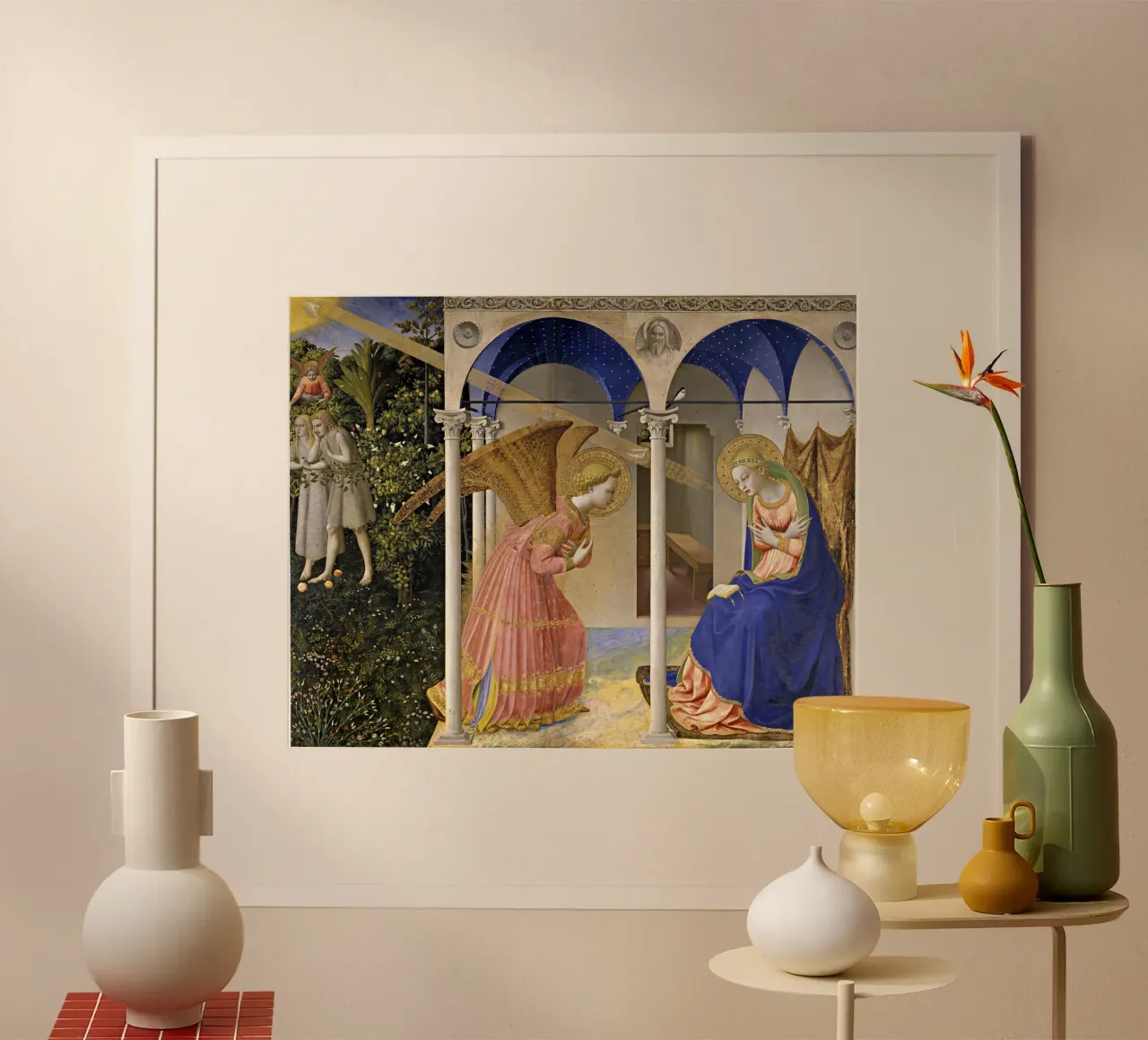 Fra Angelico (Guido di Pietro) Annunciation poster con telaio in alluminio da Timeless Artworks