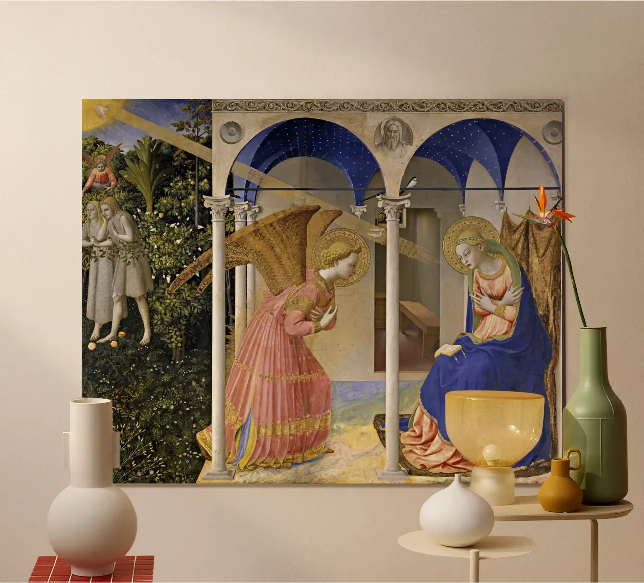 Fra Angelico (Guido di Pietro) Annunciation poster con telaio in alluminio da Timeless Artworks