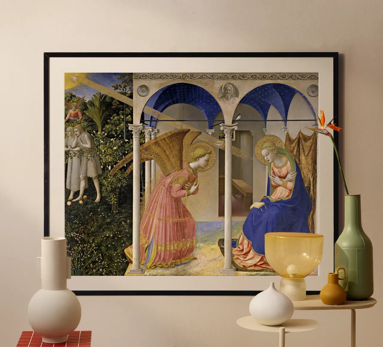 Fra Angelico (Guido di Pietro) Annunciation poster con telaio in alluminio da Timeless Artworks
