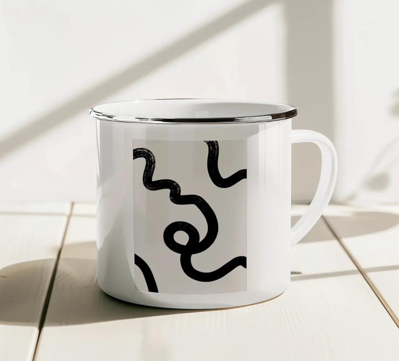Abstract black lines tazza in smalto da BAINAI