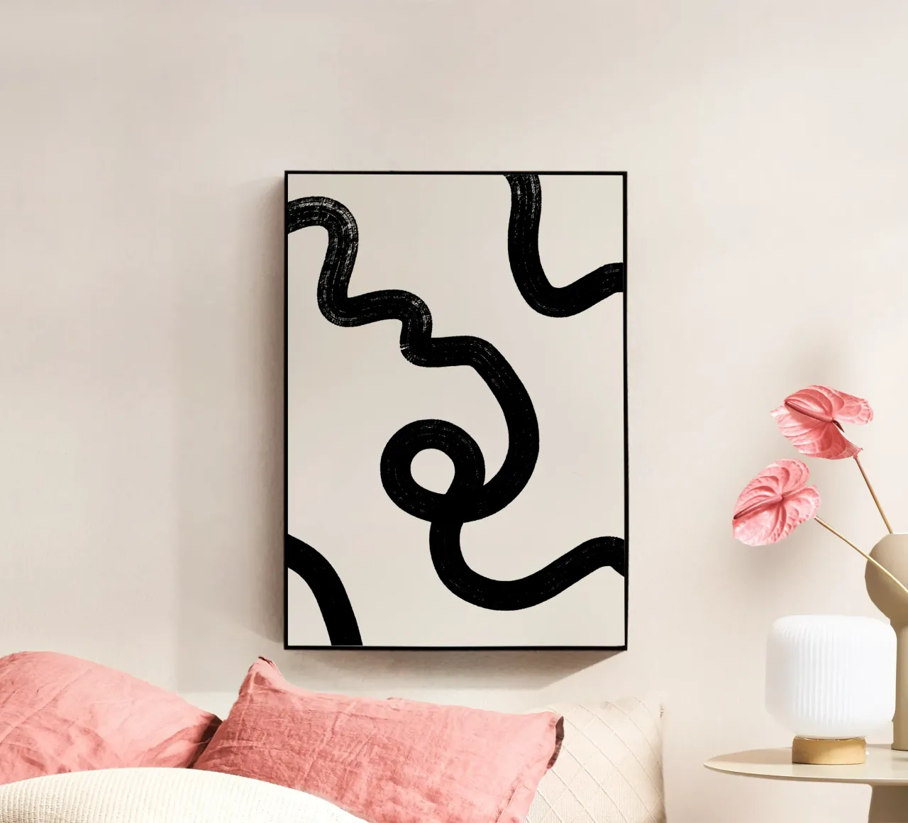 Abstract black lines plexiglass da BAINAI