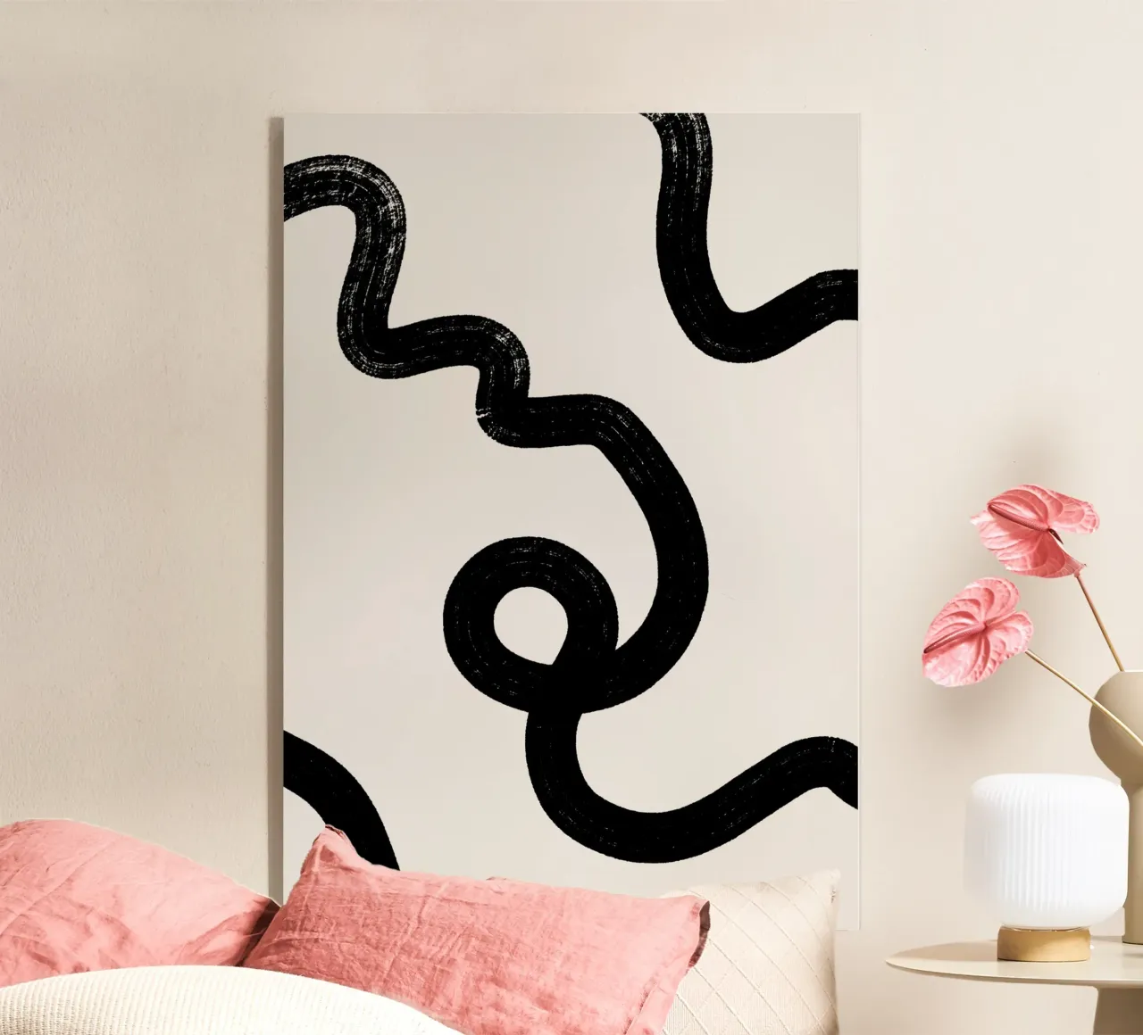 Abstract black lines plexiglass da BAINAI