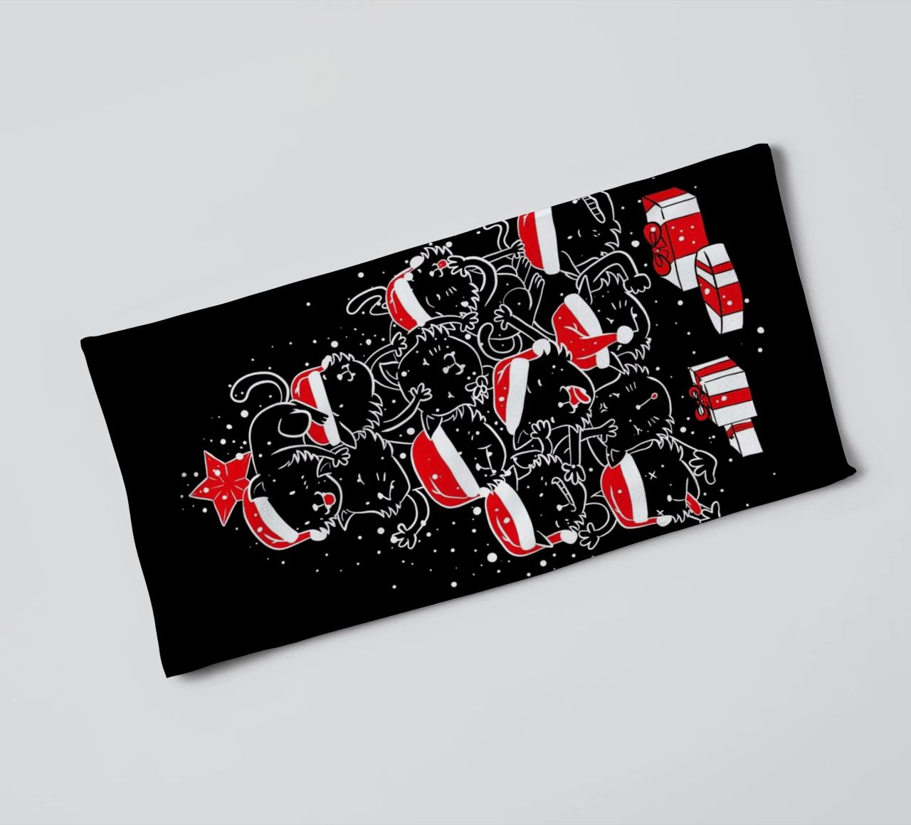 Pile Of Xmas Cats towel by Tobe Fonseca