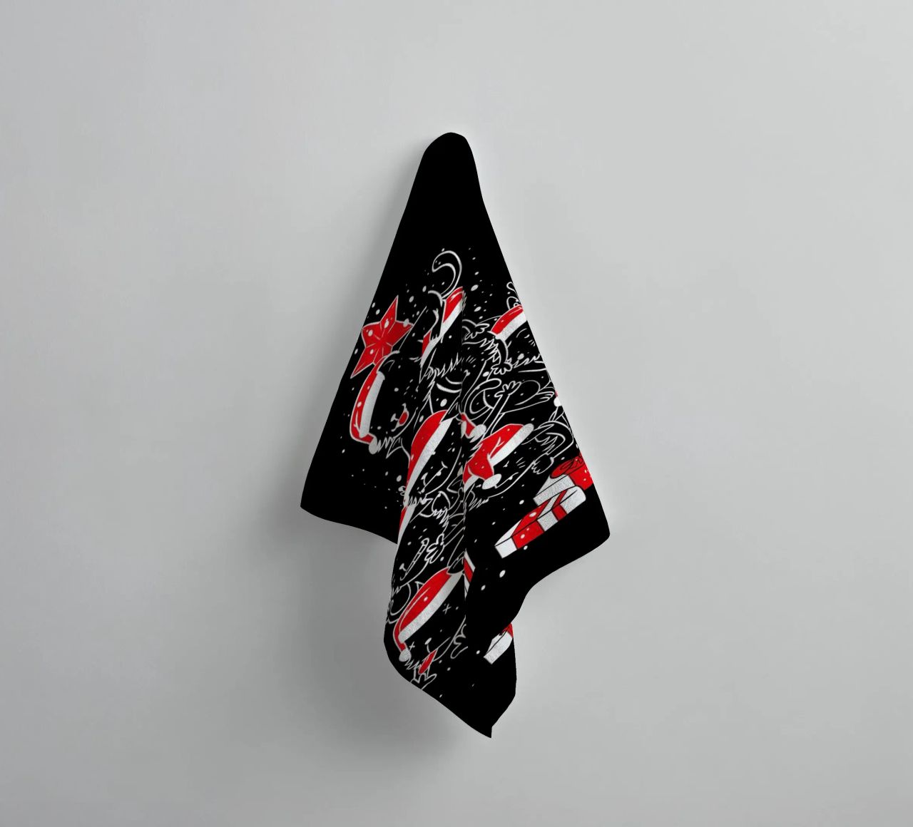 Pile Of Xmas Cats towel by Tobe Fonseca
