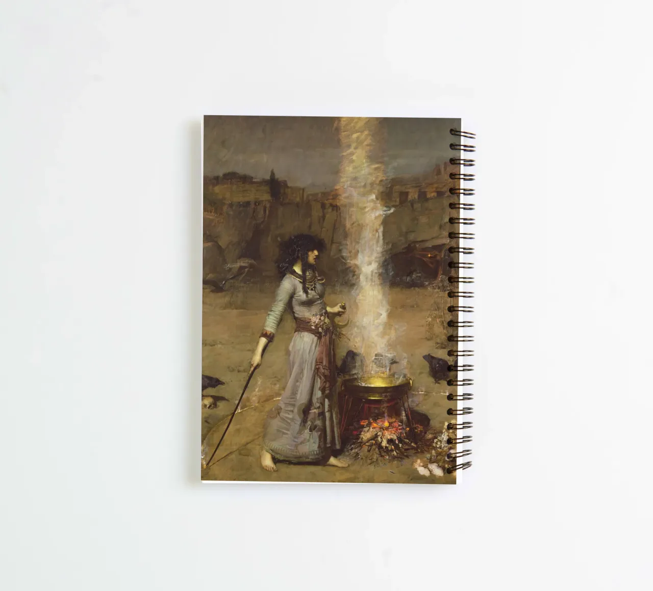 John William Waterhouse - The Magic Circle spiral notebook by Timeless Artworks