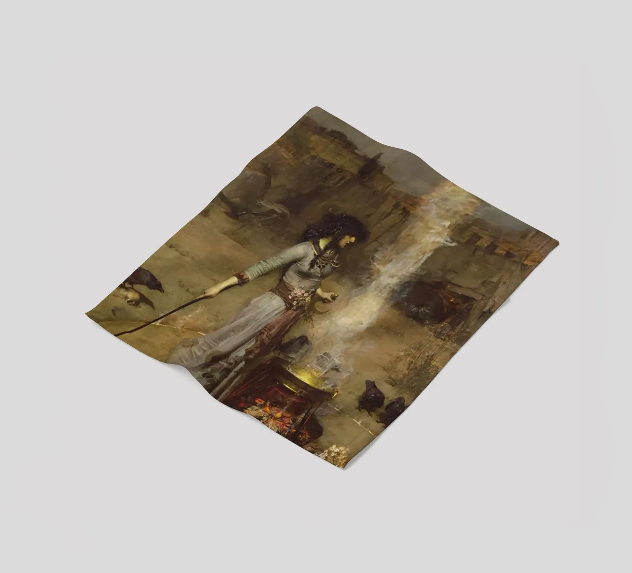 John William Waterhouse - The Magic Circle fleece blanket by Timeless Artworks