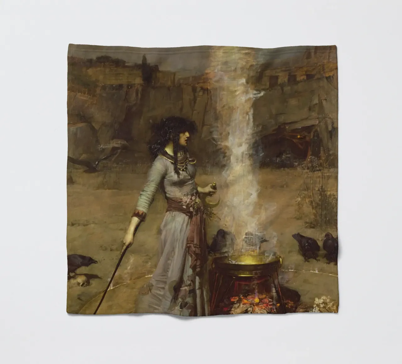 John William Waterhouse - The Magic Circle fleece blanket by Timeless Artworks