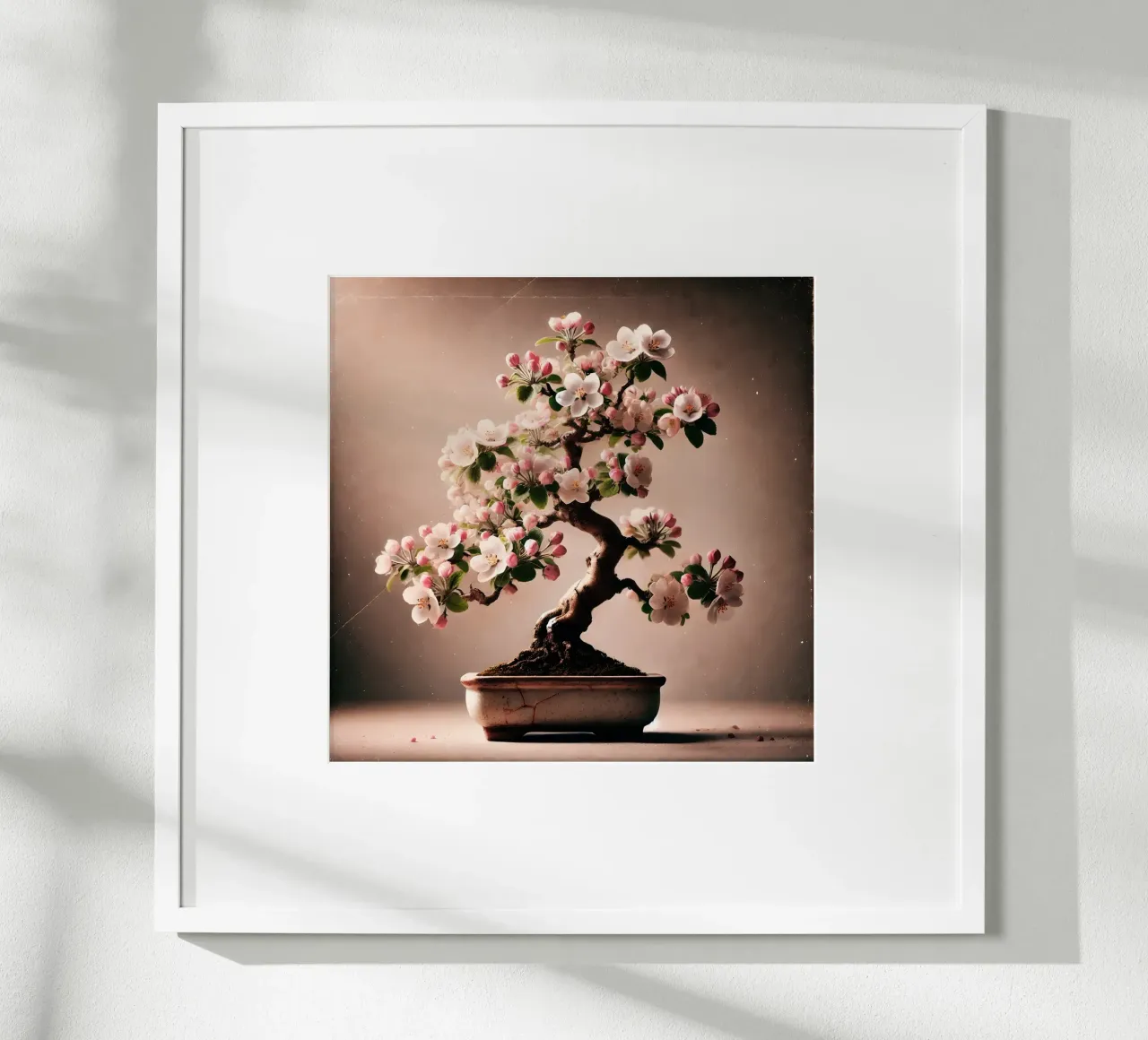 Blühender Apfelblüten-Bonsai – Natürliche Eleganz Poster von scHio
