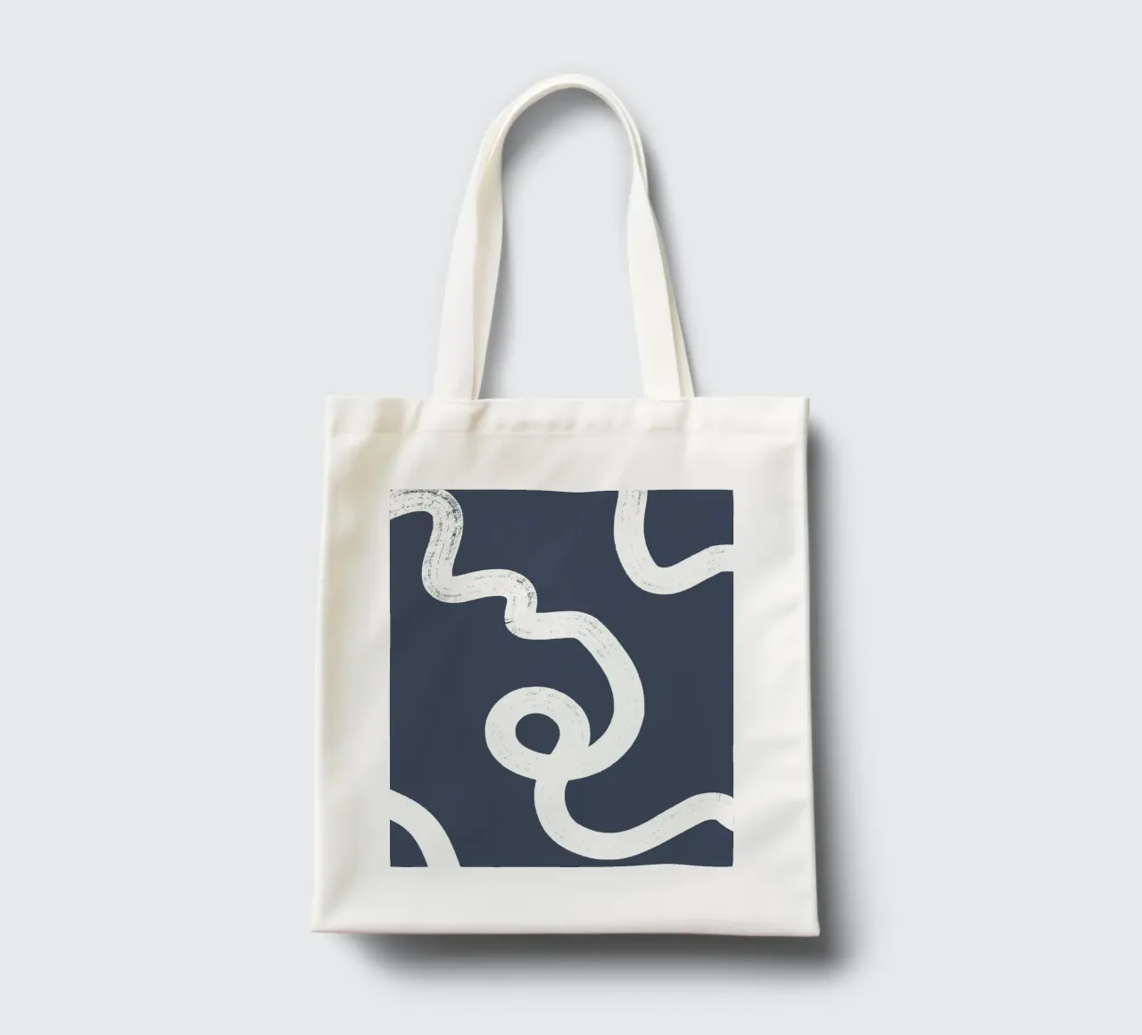Abstract indigo lines borsa in juta da BAINAI