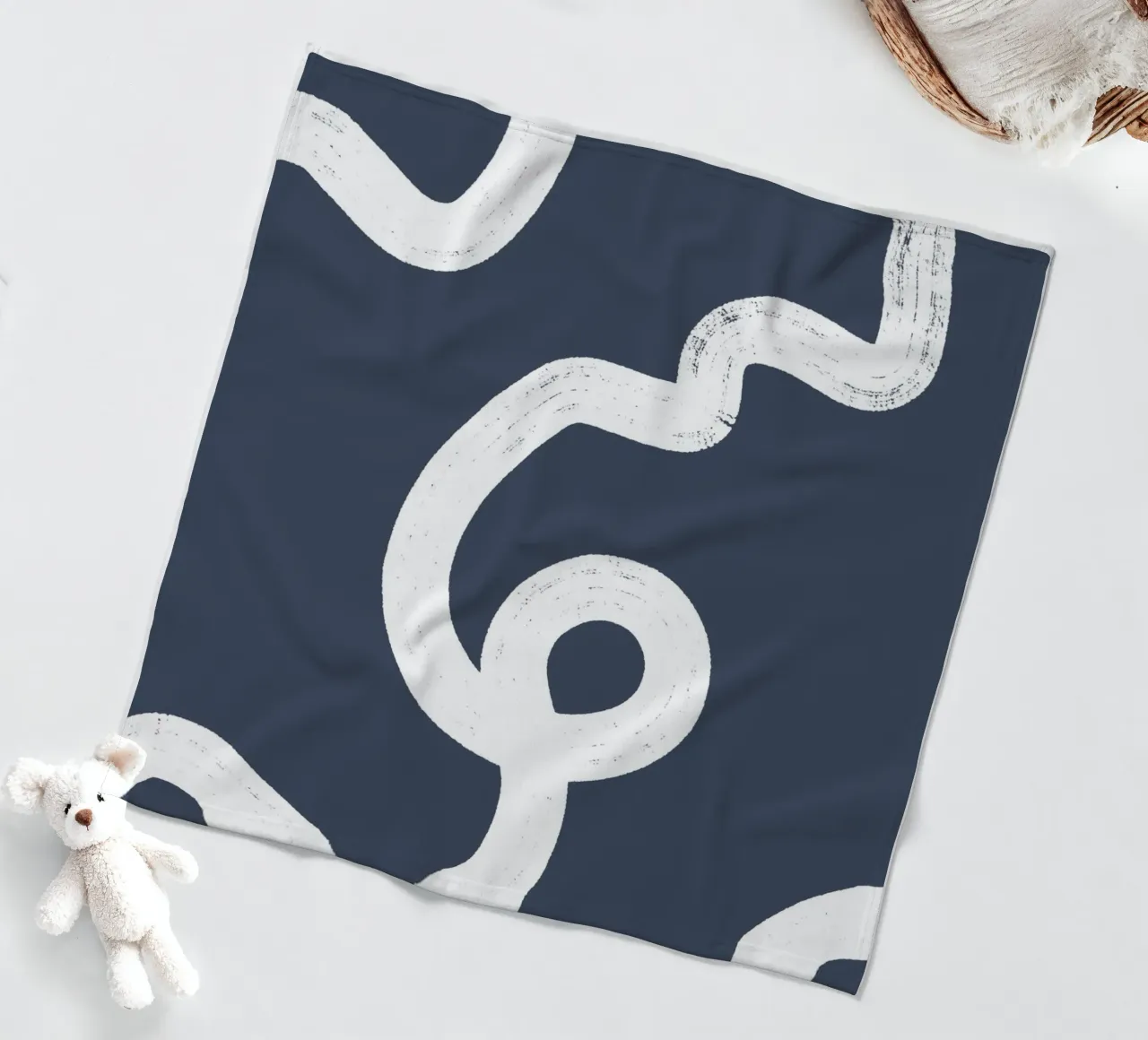 Abstract indigo lines coperta in pile da BAINAI