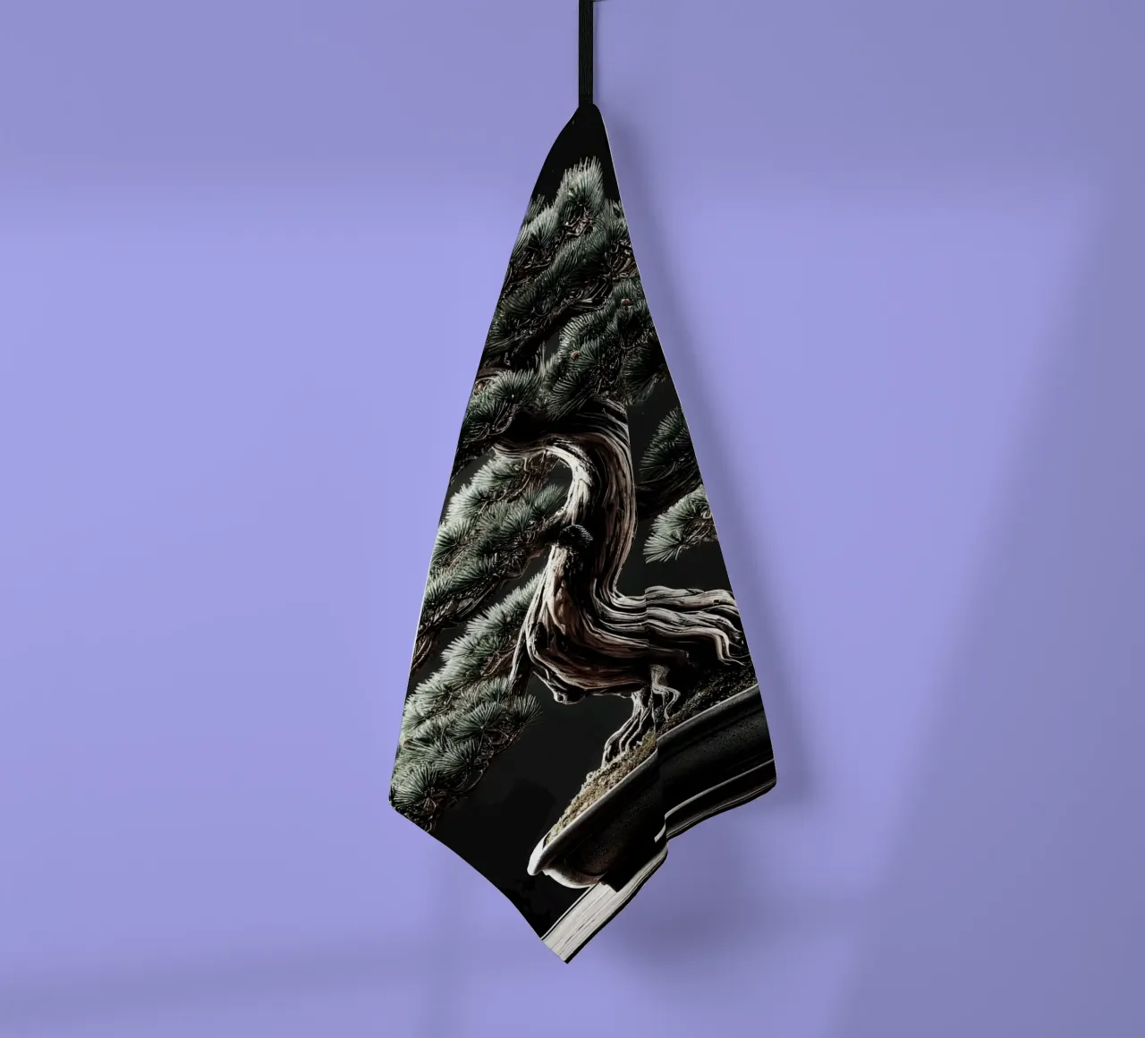 Pine bonsai - a symbol of stability and tranquillity tea towel by scHio