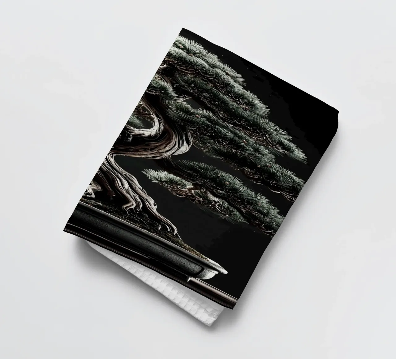 Pine bonsai - a symbol of stability and tranquillity tea towel by scHio