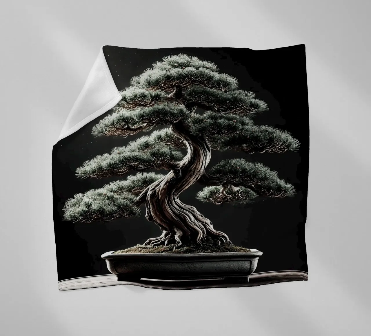 Pine bonsai - a symbol of stability and tranquillity fleece blanket by scHio