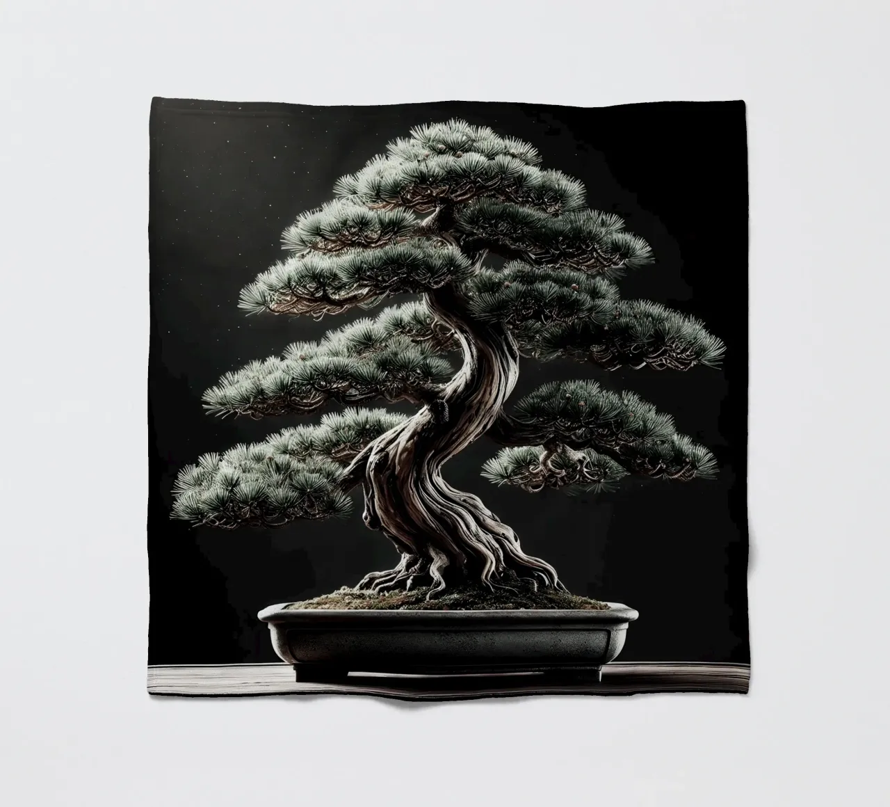 Pine bonsai - a symbol of stability and tranquillity fleece blanket by scHio