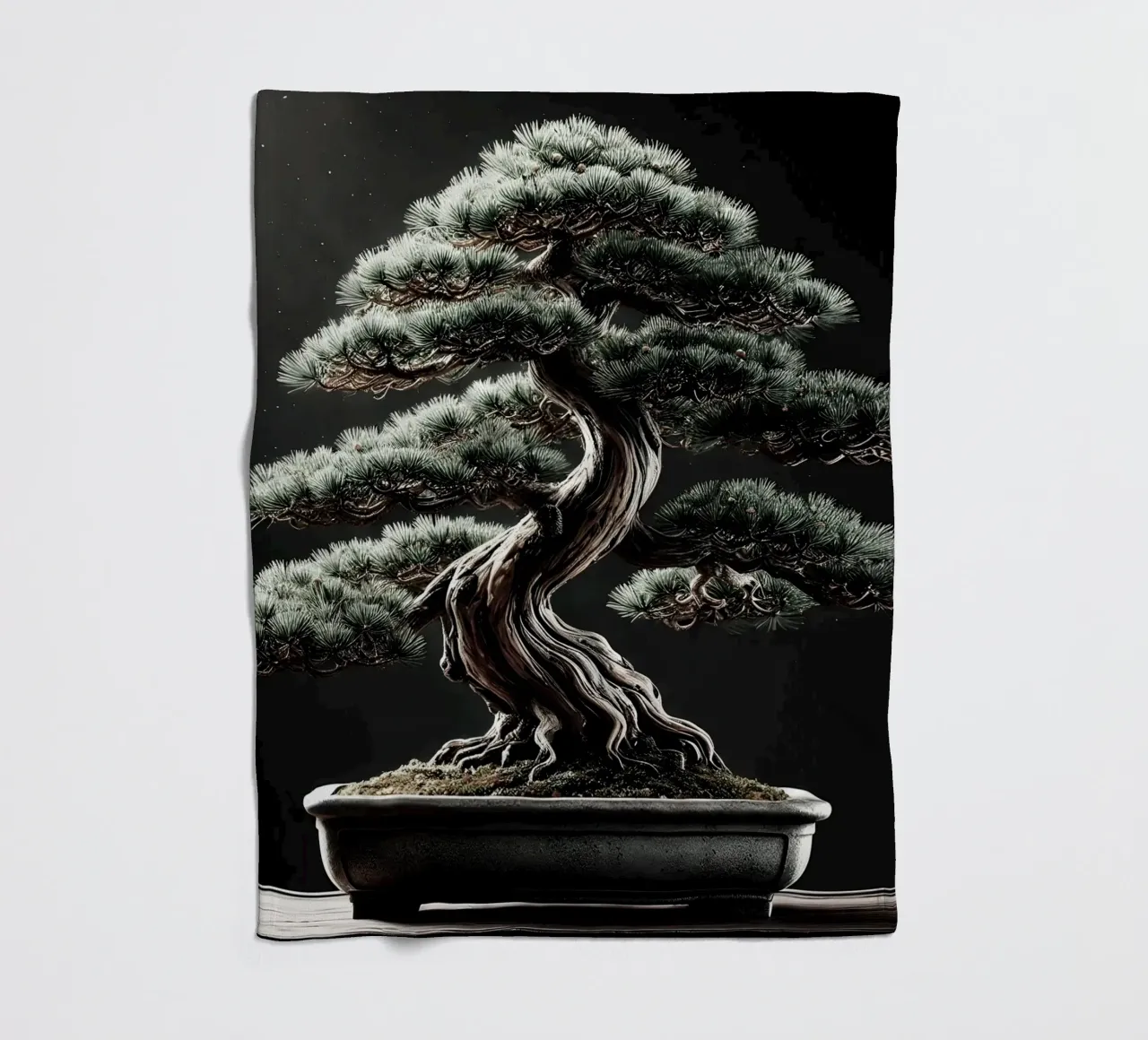 Pine bonsai - a symbol of stability and tranquillity fleece blanket by scHio