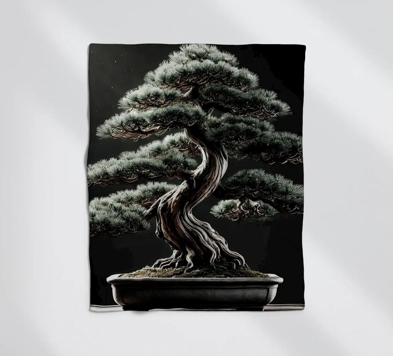 Pine bonsai - a symbol of stability and tranquillity fleece blanket by scHio