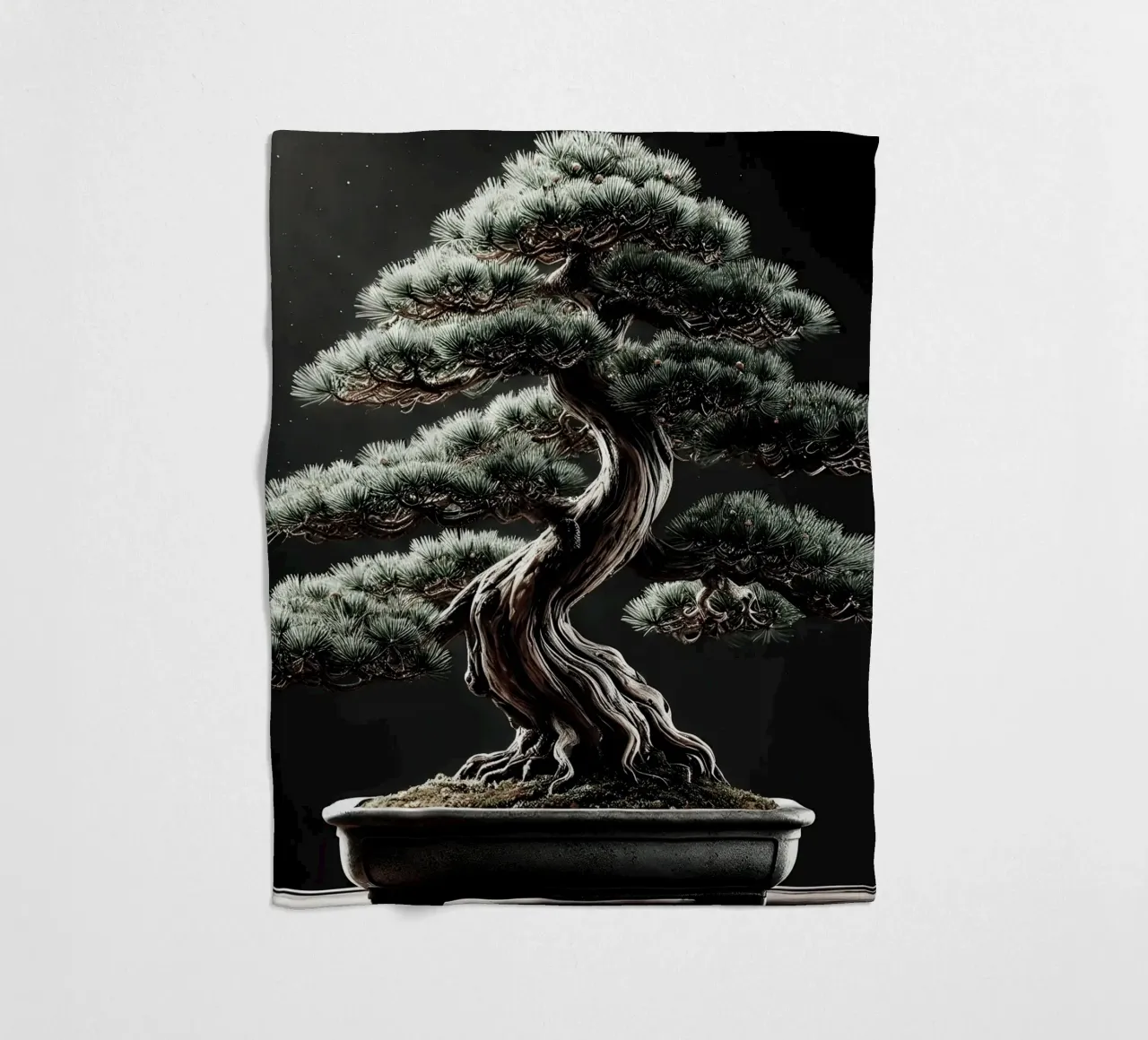 Pine bonsai - a symbol of stability and tranquillity fleece blanket by scHio