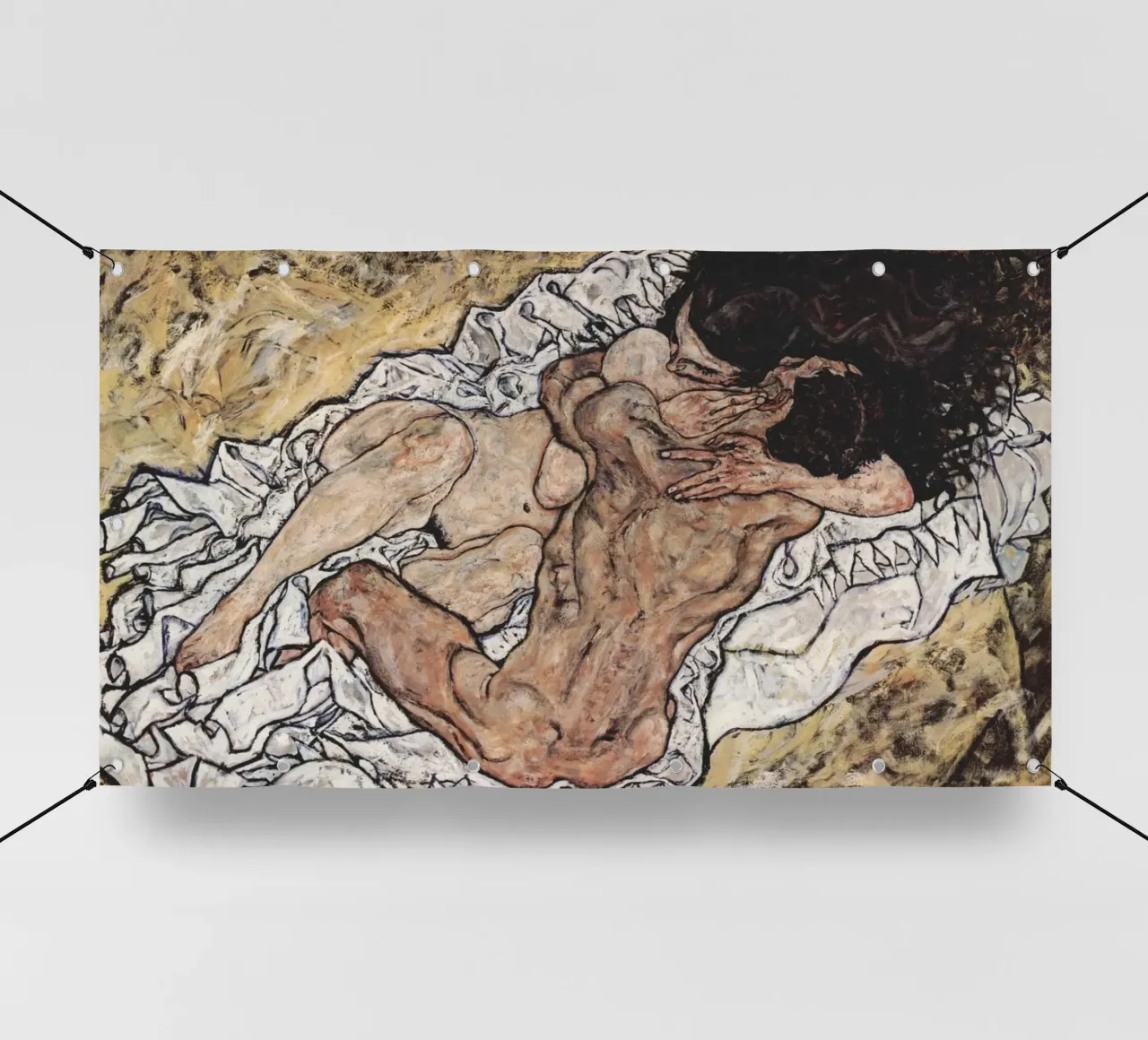 Egon schiele - L'abbraccio telo in pvc da Timeless Artworks