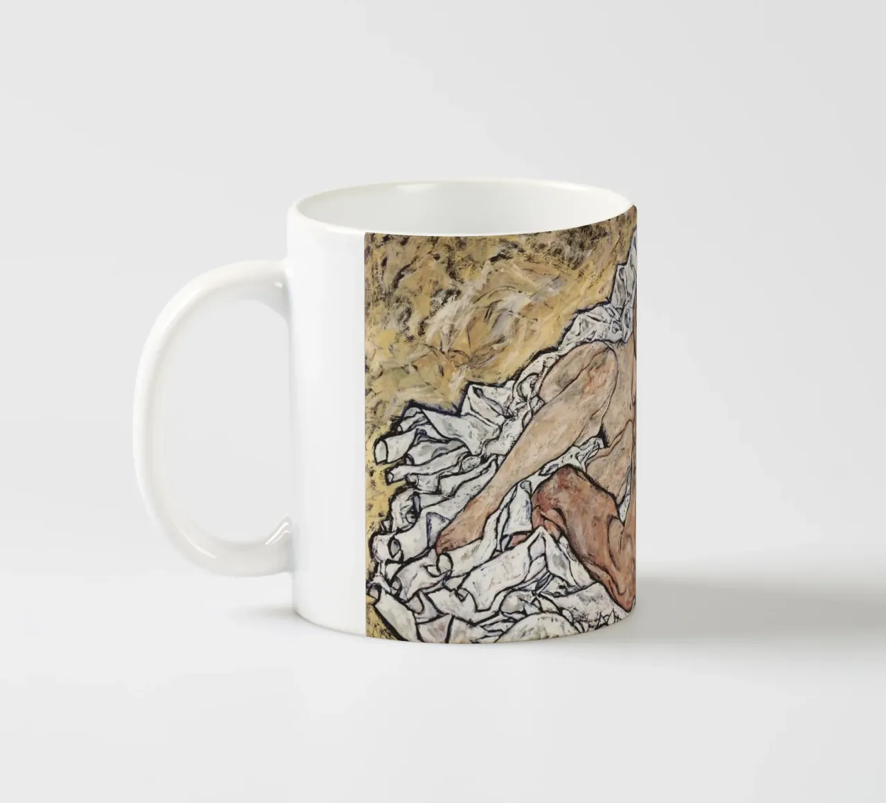 Egon schiele - L'abbraccio tazza in ceramica da Timeless Artworks