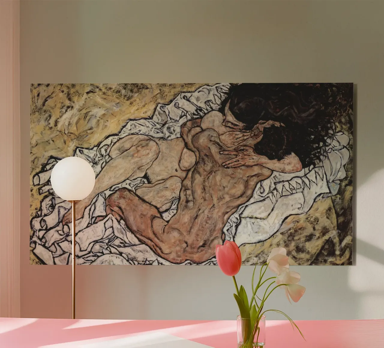 Egon schiele - L'abbraccio alluminio dibond da Timeless Artworks