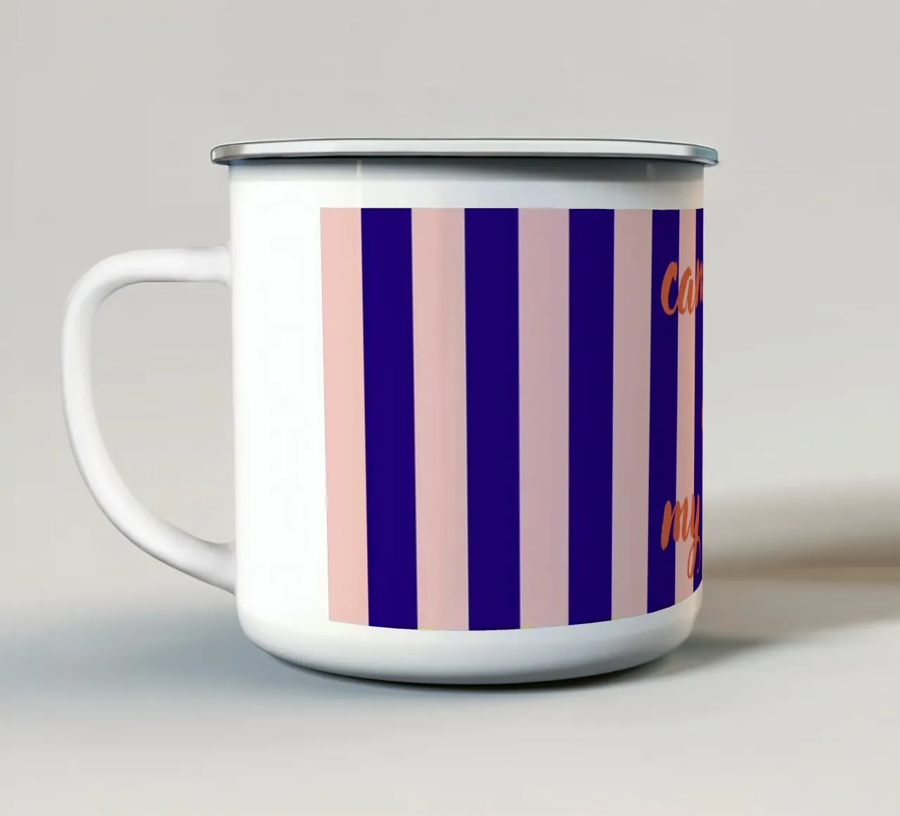 Camping is my vibe stripes tazza in smalto da Poster Print Studio