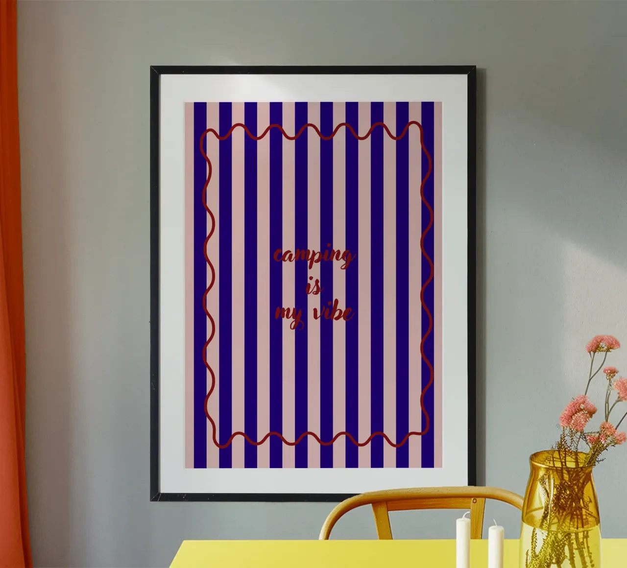 Camping is my vibe poster con telaio in alluminio da Poster Print Studio