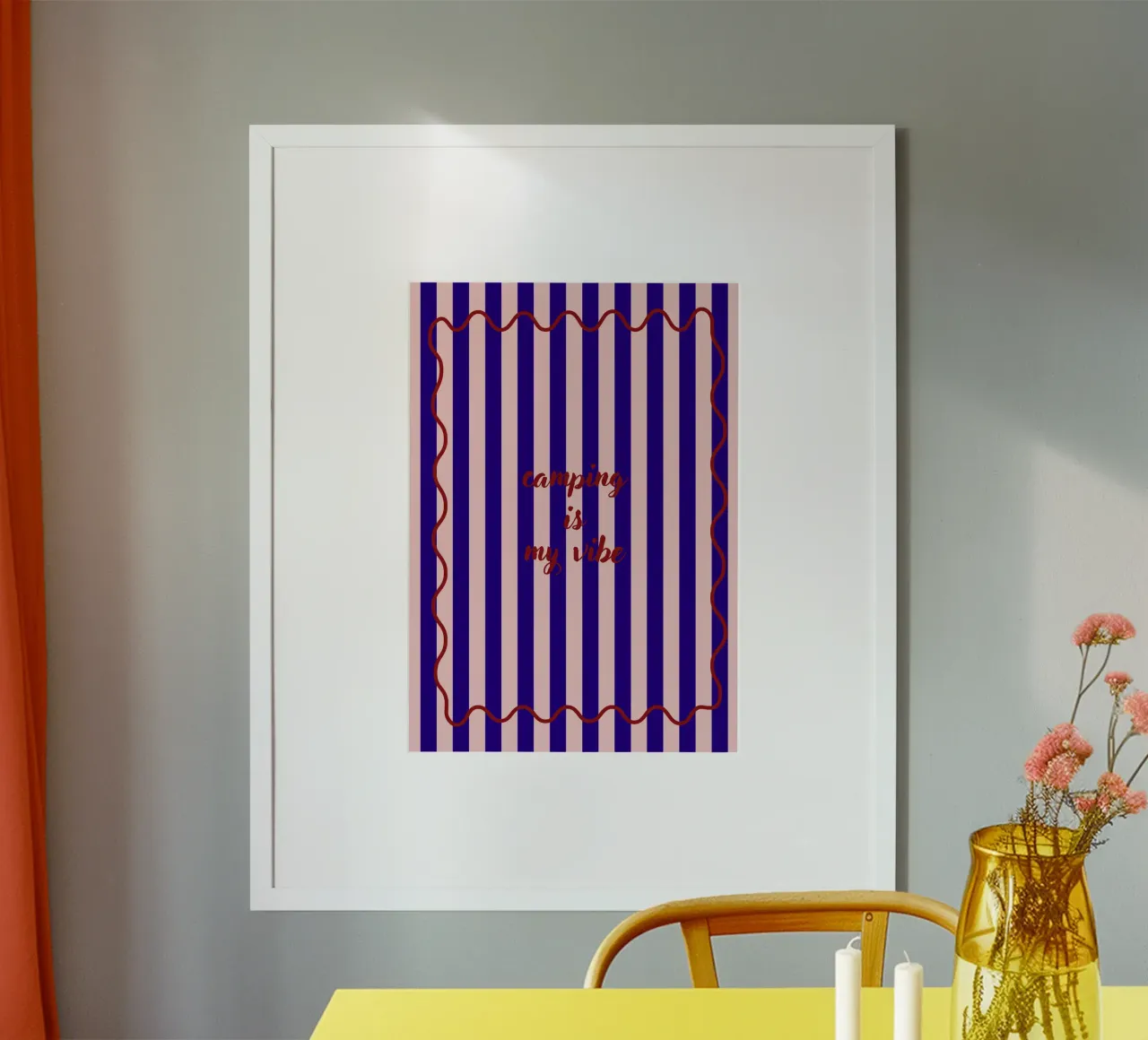 Camping is my vibe poster con telaio in alluminio da Poster Print Studio
