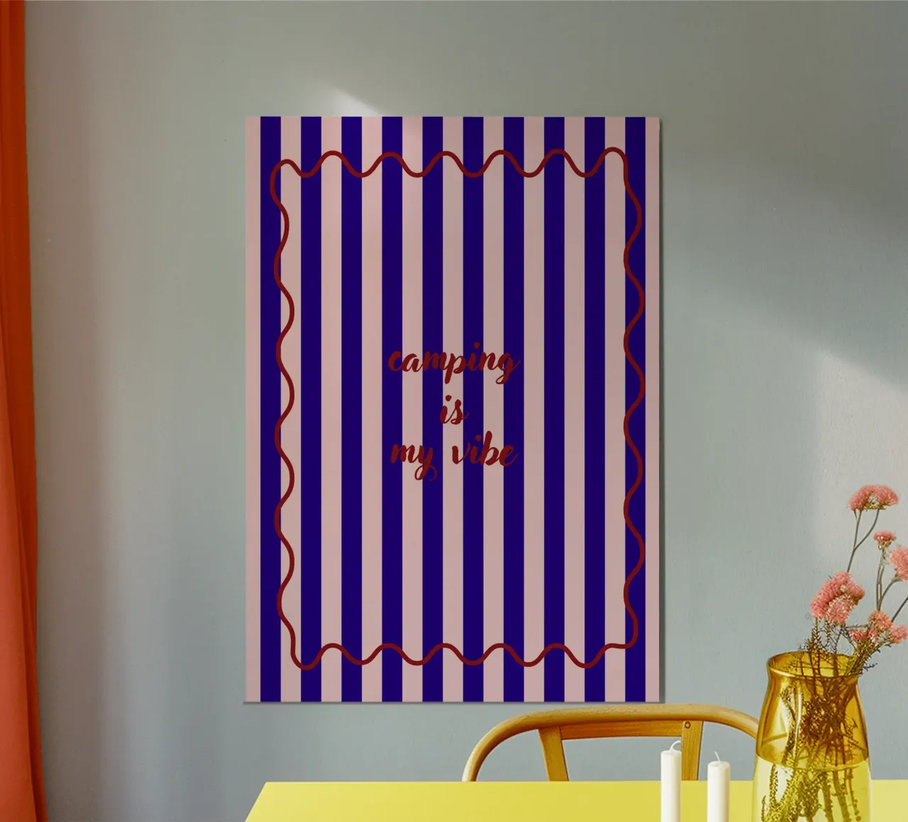 Camping is my vibe poster con telaio in alluminio da Poster Print Studio