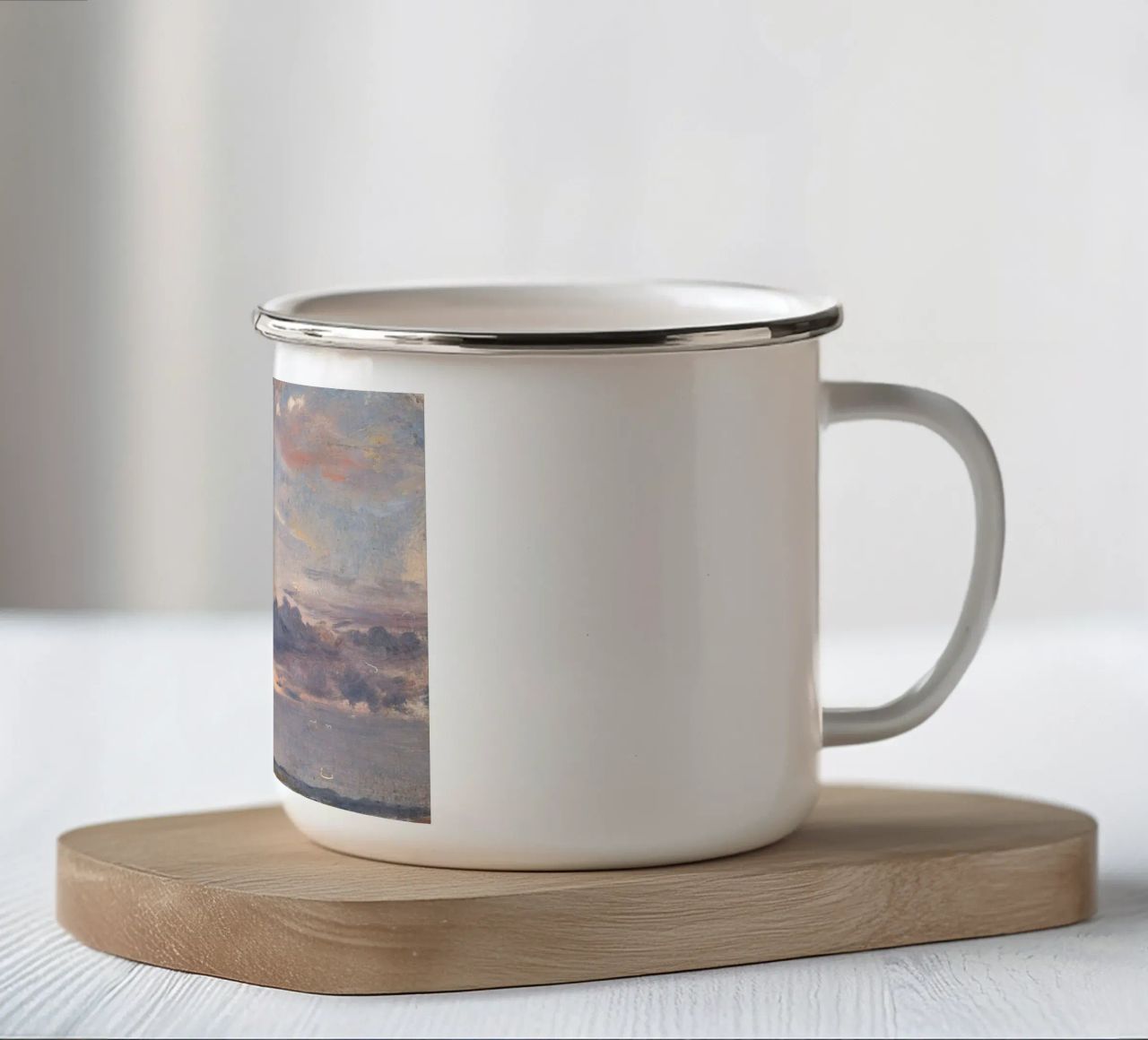 john constable - Un estudio sobre las nubes taza de esmalte de Timeless Artworks