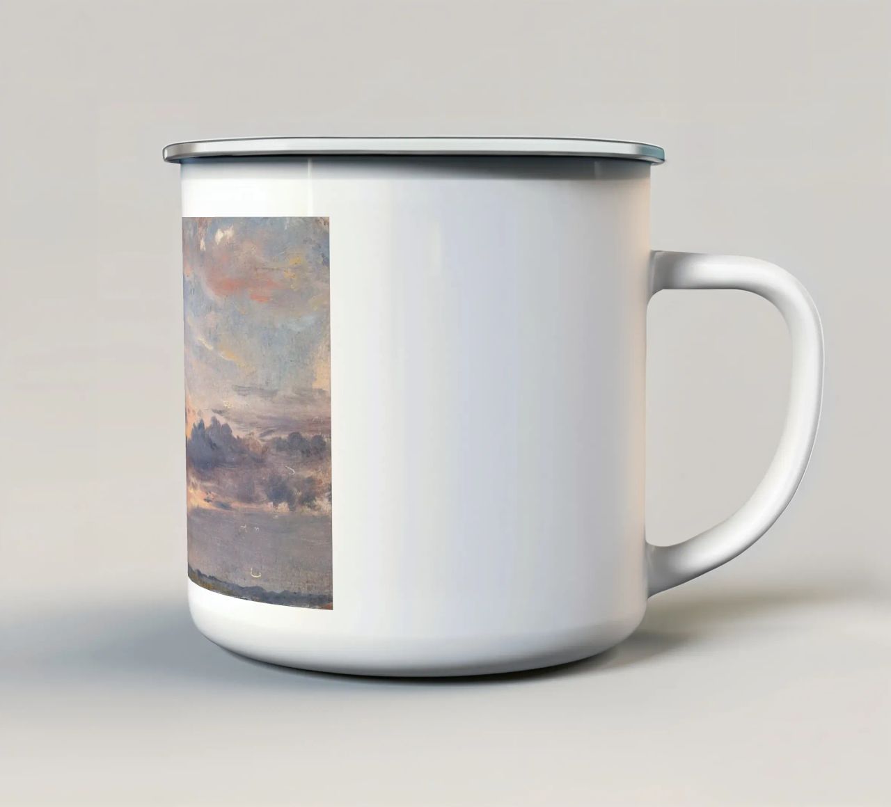 john constable - Un estudio sobre las nubes taza de esmalte de Timeless Artworks