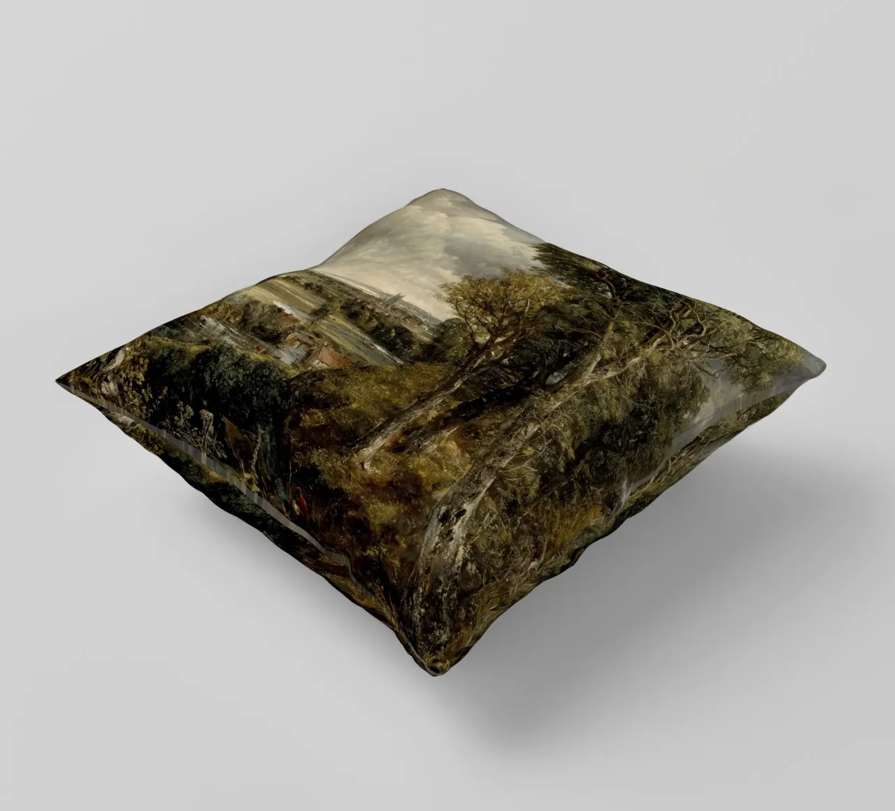 John Constable - The Vale of Dedham decorative cushion by Timeless Artworks