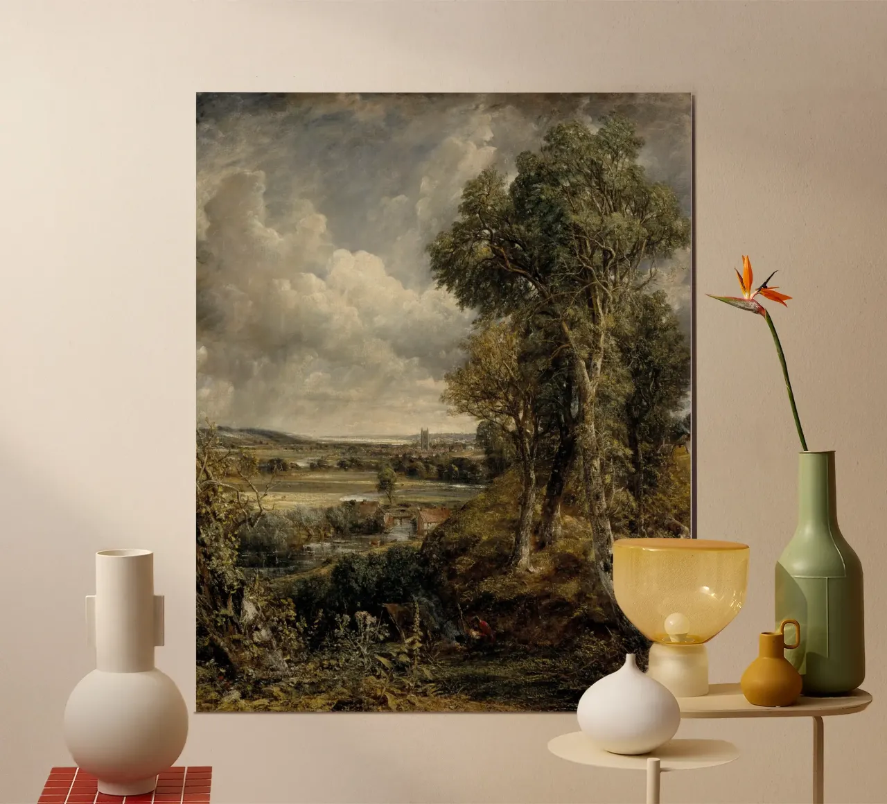 John Constable - La valle di Dedham poster con telaio in plastica da Timeless Artworks