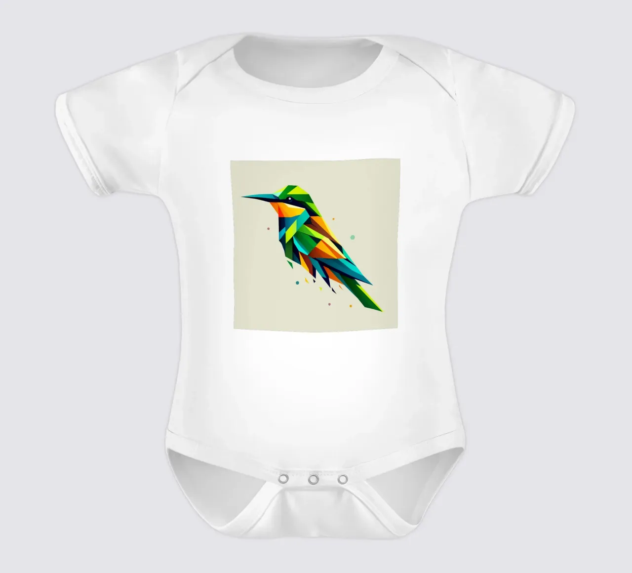 Bee-eater bird - Geometric art full of colourful splendour short-sleeve baby romper by namosh