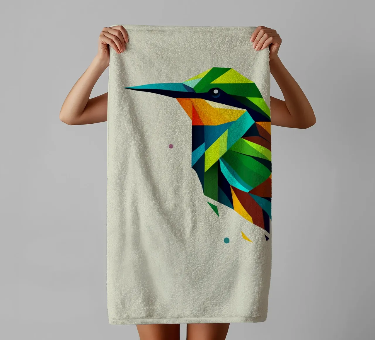 Bee-eater bird - Geometric art full of colourful splendour towel by namosh