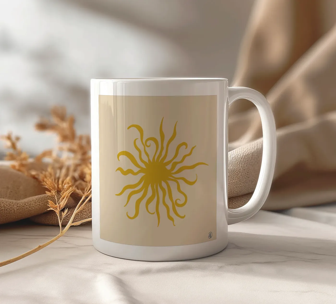 SUN CREATURE ceramic mug by Sandra Poliakov