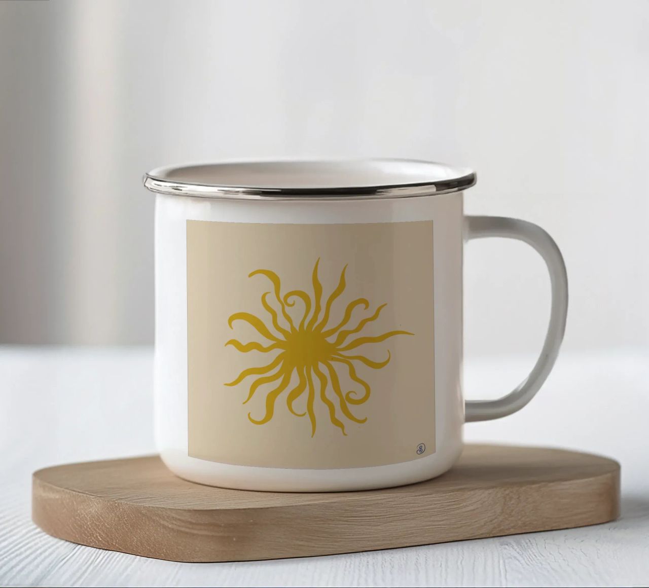 SUN CREATURE tazza in smalto da Sandra Poliakov