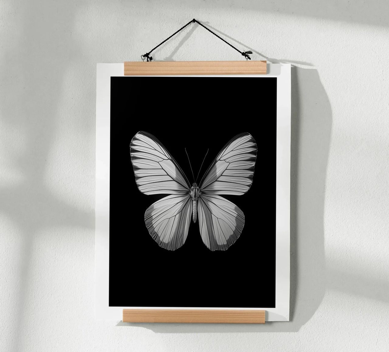 Papillon einfarbig Poster von Monochrome