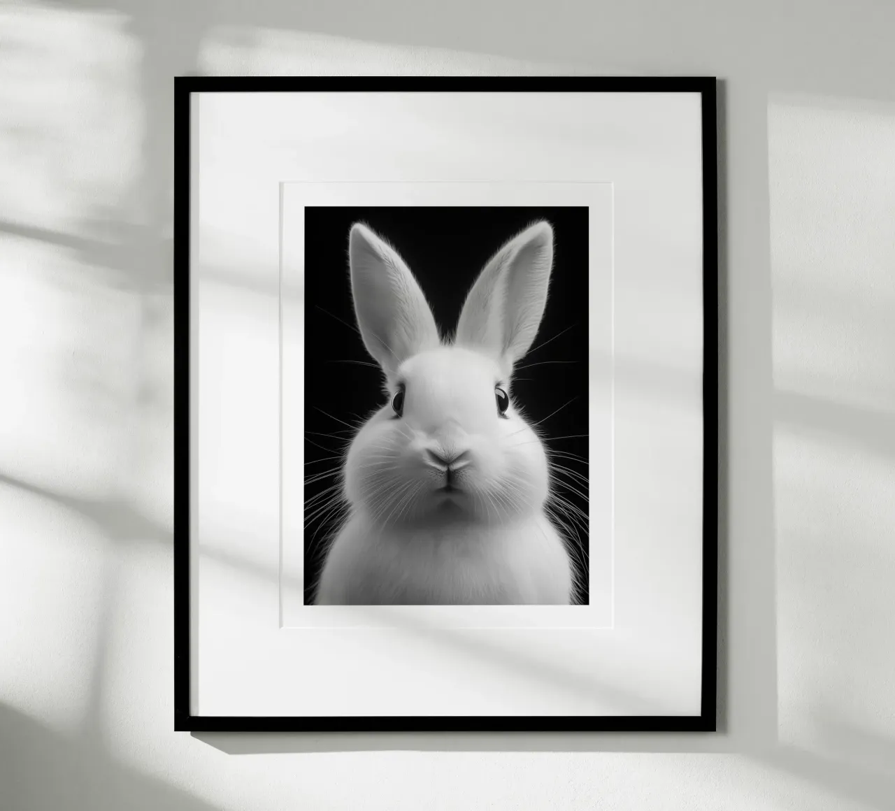 Ritratto di coniglio bianco poster da Monochrome