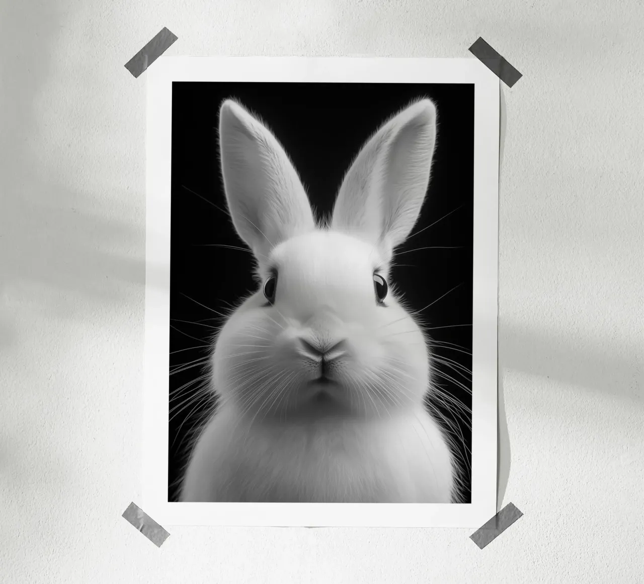 Ritratto di coniglio bianco poster da Monochrome