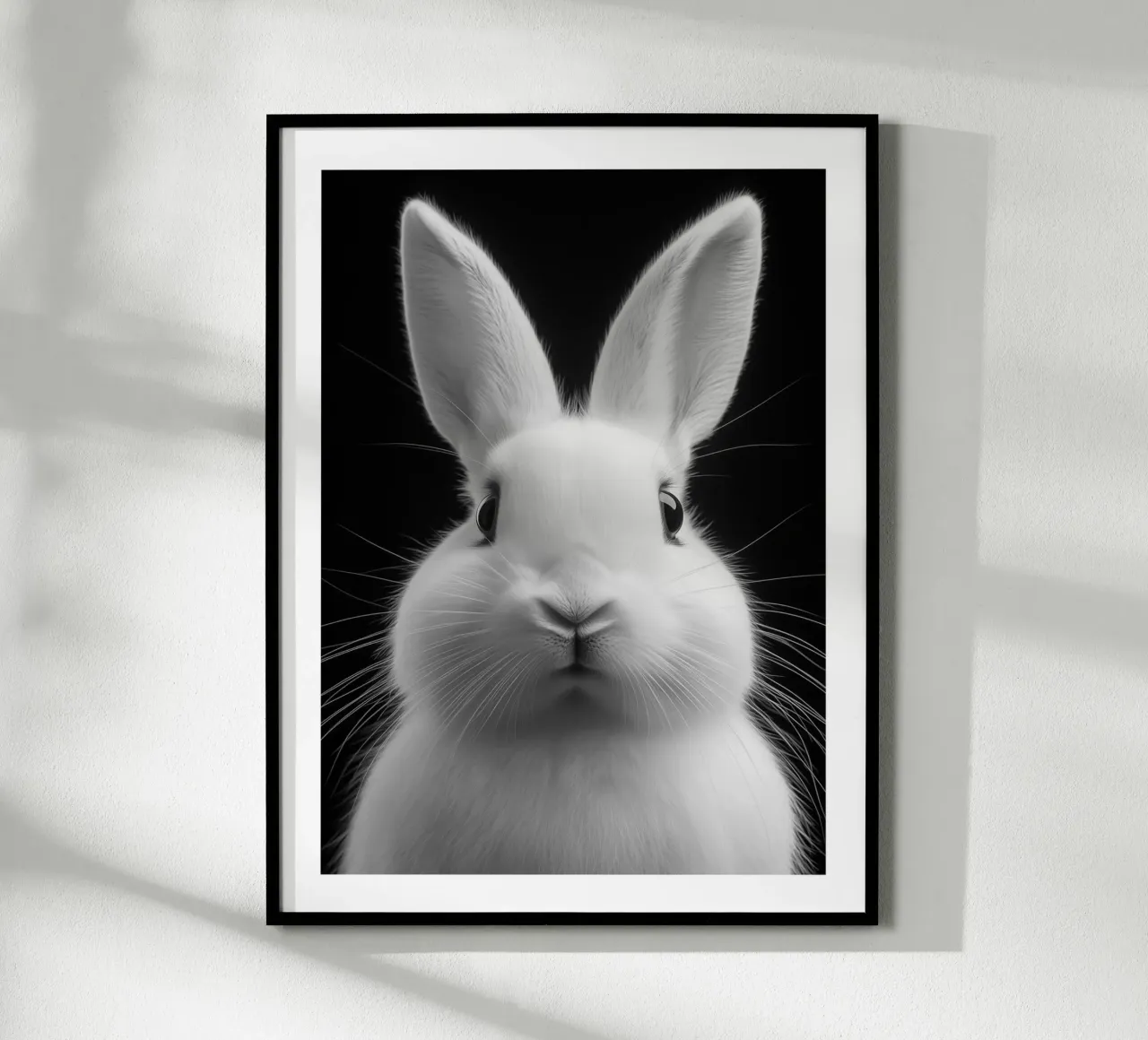 Ritratto di coniglio bianco poster da Monochrome