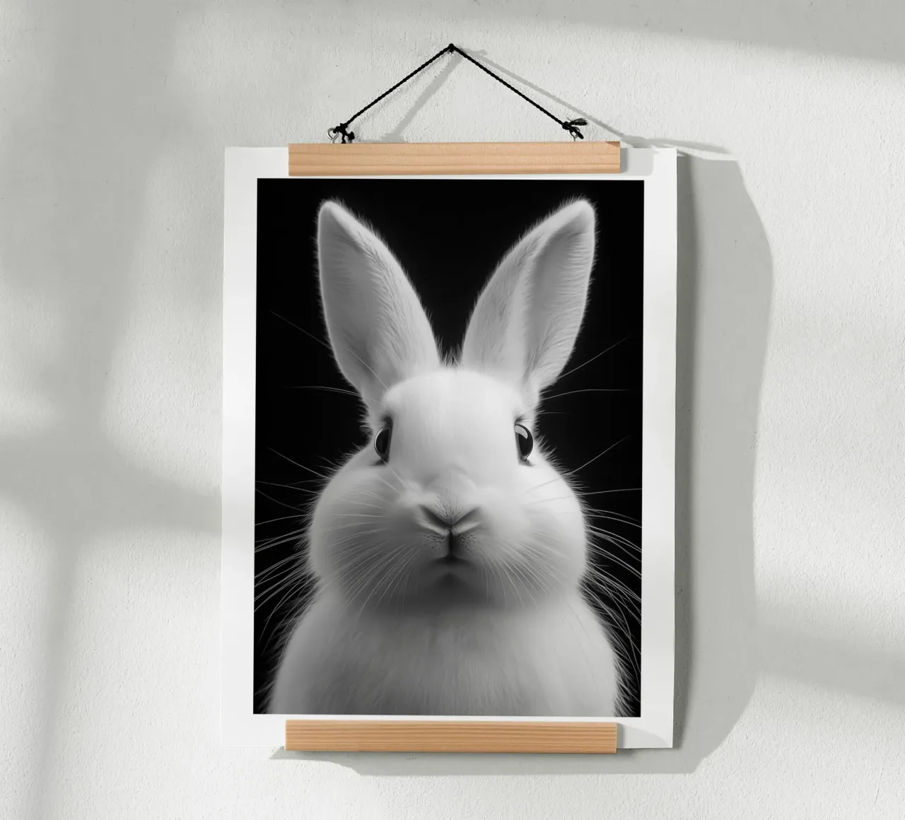 Ritratto di coniglio bianco poster da Monochrome