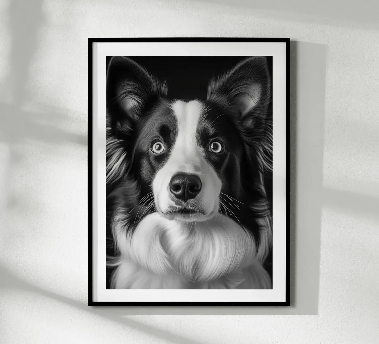 Ritratto di cane Border Collie poster da Monochrome