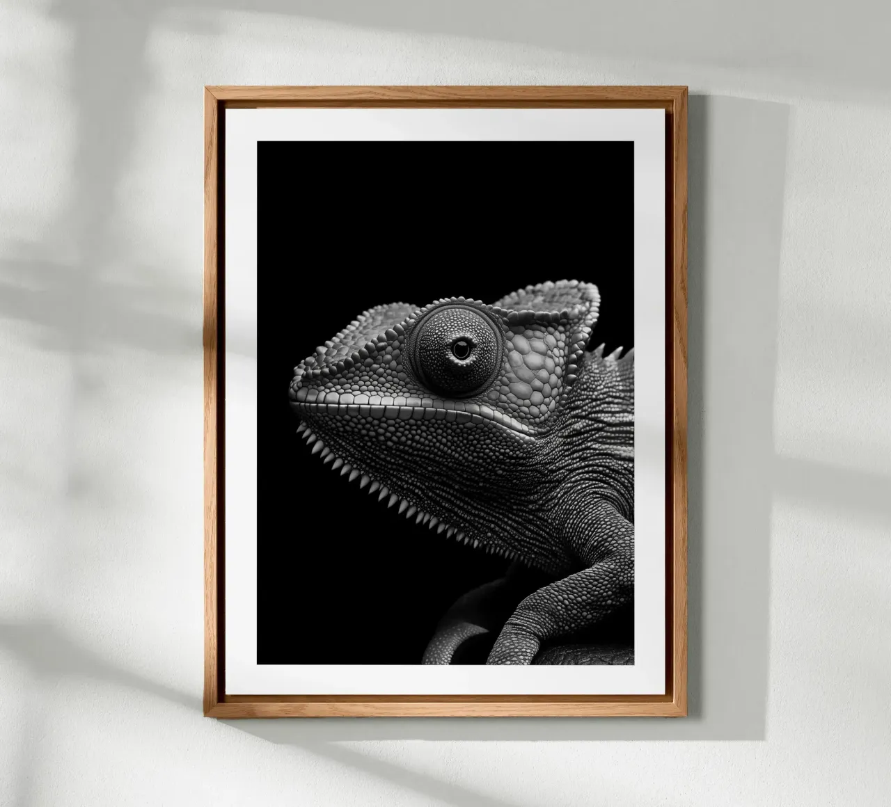Ritratto di camaleonte alluminio dibond da Monochrome