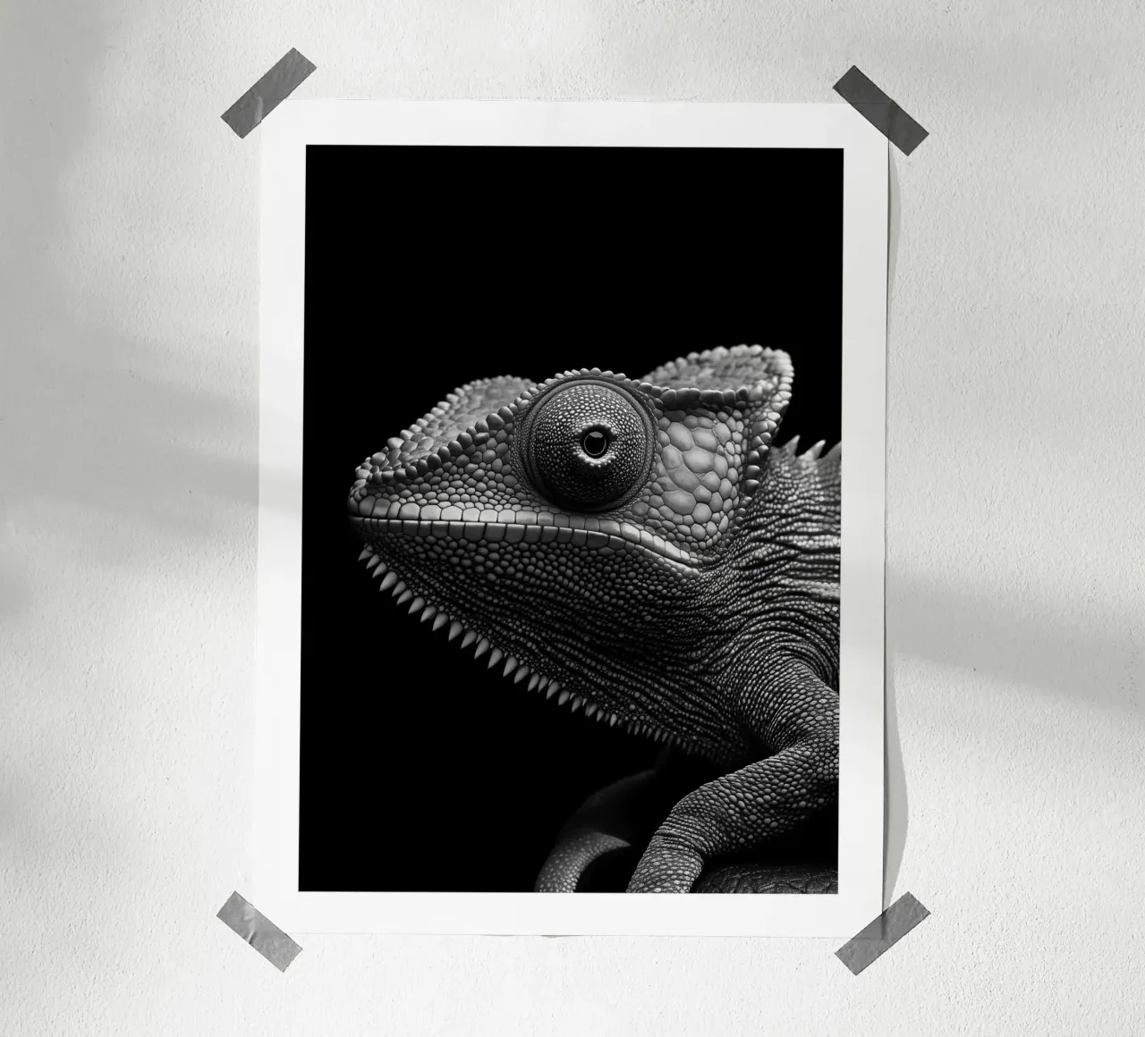 Ritratto di camaleonte carta hahnemühle da Monochrome