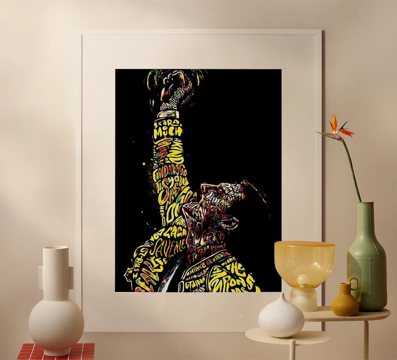 Freddie Mercury bei einem Auftritt. Rockband Queen Poster von music soul